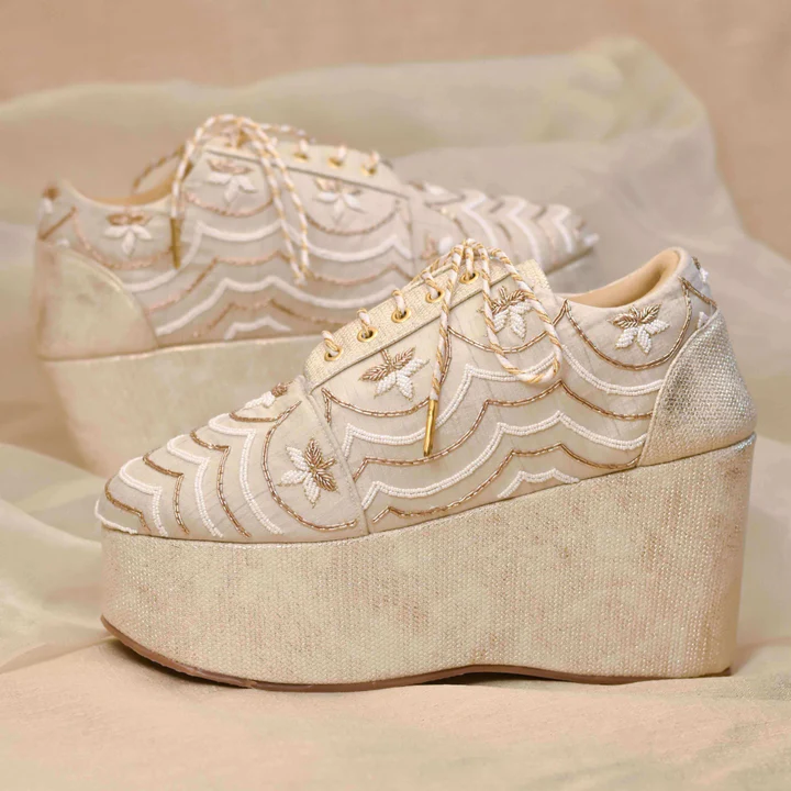 Noor Zardosi Élan – Platform Bridal Sneakers